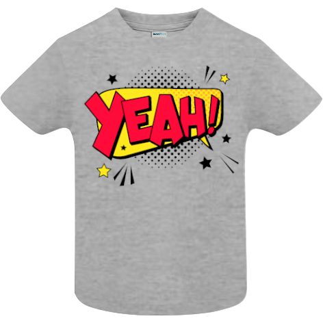 Tricou copii - Comic Yeah!, 100% bumbac diverse culori, imprimat digital cu o exclamație desprinsă din benzile desenate. Tricou copii - Comic Yeah!