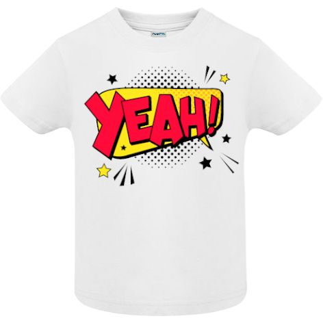 Tricou copii - Comic Yeah!, 100% bumbac diverse culori, imprimat digital cu o exclamație desprinsă din benzile desenate. Tricou copii - Comic Yeah!