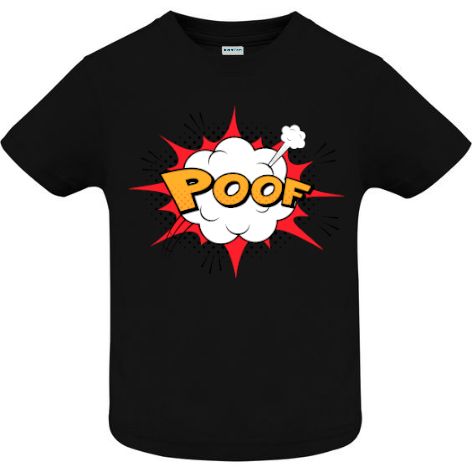 Tricou copii - Comic Poof, 100% bumbac diverse culori, imprimat digital cu o exclamație desprinsă din benzile desenate. Tricou copii - Comic Poof