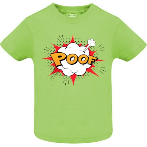 Tricou copii - Comic Poof, 100% bumbac diverse culori, imprimat digital cu o exclamație desprinsă din benzile desenate. Tricou copii - Comic Poof