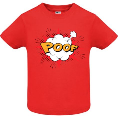 Tricou copii - Comic Poof, 100% bumbac diverse culori, imprimat digital cu o exclamație desprinsă din benzile desenate. Tricou copii - Comic Poof