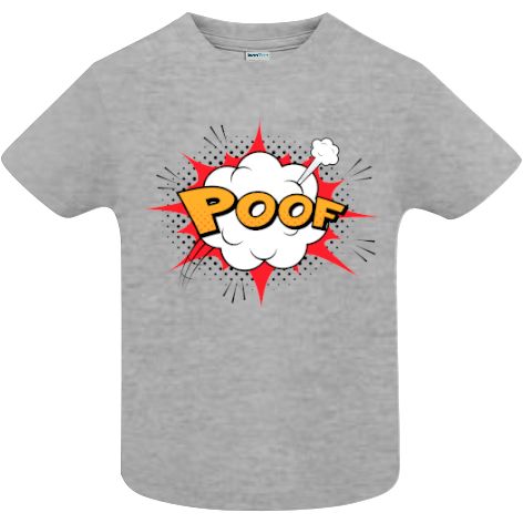 Tricou copii - Comic Poof, 100% bumbac diverse culori, imprimat digital cu o exclamație desprinsă din benzile desenate. Tricou copii - Comic Poof