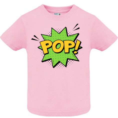 Tricou copii - Comic POP!, 100% bumbac diverse culori, imprimat digital cu o exclamație desprinsă din benzile desenate. Tricou copii - Comic POP!