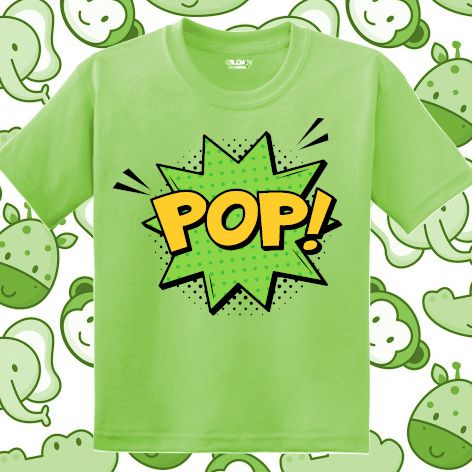 Tricou copii - Comic POP!, 100% bumbac diverse culori, imprimat digital cu o exclamație desprinsă din benzile desenate. Tricou copii - Comic POP!