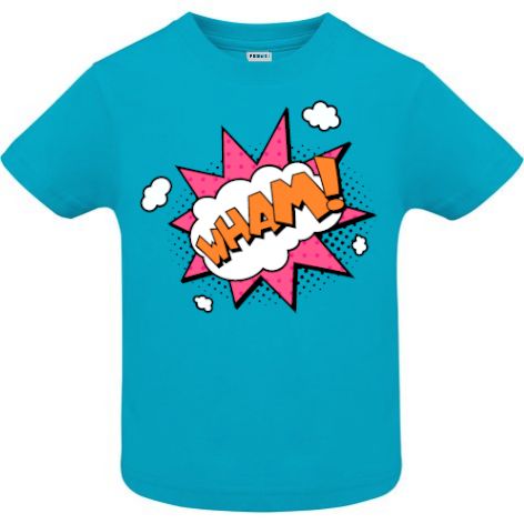 Tricou copii - Comic WHAM!, 100% bumbac diverse culori, imprimat digital cu o exclamație desprinsă din benzile desenate. Tricou copii - Comic WHAM!