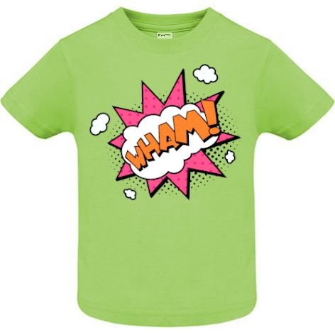 Tricou copii - Comic WHAM!, 100% bumbac diverse culori, imprimat digital cu o exclamație desprinsă din benzile desenate. Tricou copii - Comic WHAM!