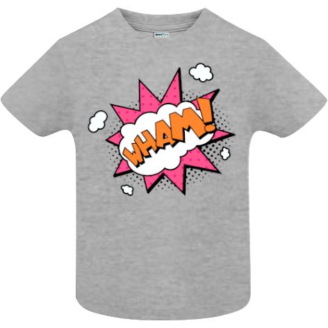 Tricou copii - Comic WHAM!, 100% bumbac diverse culori, imprimat digital cu o exclamație desprinsă din benzile desenate. Tricou copii - Comic WHAM!