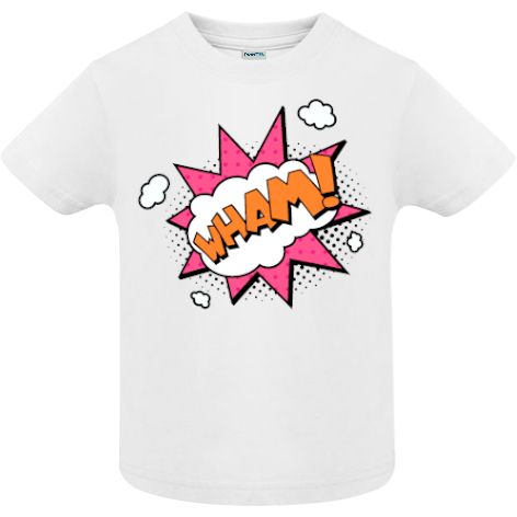 Tricou copii - Comic WHAM!, 100% bumbac diverse culori, imprimat digital cu o exclamație desprinsă din benzile desenate. Tricou copii - Comic WHAM!