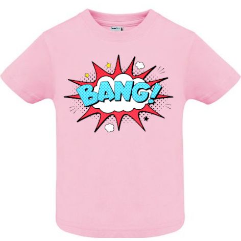 Tricou copii - Comic BANG!, 100% bumbac diverse culori, imprimat digital cu o exclamație desprinsă din benzile desenate. Tricou copii - Comic BANG!