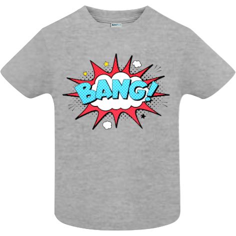 Tricou copii - Comic BANG!, 100% bumbac diverse culori, imprimat digital cu o exclamație desprinsă din benzile desenate. Tricou copii - Comic BANG!