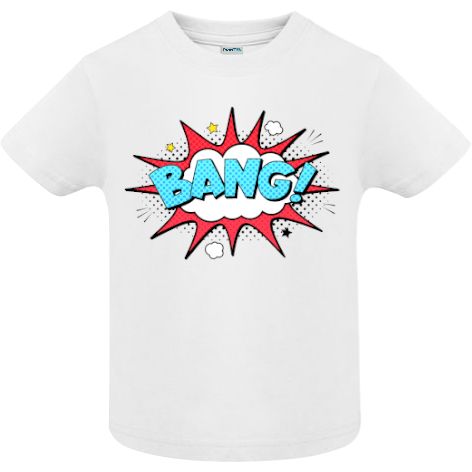 Tricou copii - Comic BANG!, 100% bumbac diverse culori, imprimat digital cu o exclamație desprinsă din benzile desenate. Tricou copii - Comic BANG!