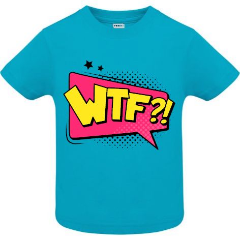Tricou copii - Comic WTF?!, 100% bumbac diverse culori, imprimat digital cu o exclamație desprinsă din benzile desenate. Tricou copii - Comic WTF?!