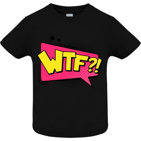 Tricou copii - Comic WTF?!, 100% bumbac diverse culori, imprimat digital cu o exclamație desprinsă din benzile desenate. Tricou copii - Comic WTF?!