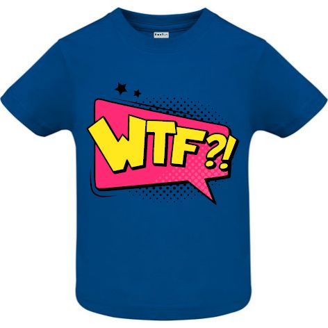 Tricou copii - Comic WTF?!, 100% bumbac diverse culori, imprimat digital cu o exclamație desprinsă din benzile desenate. Tricou copii - Comic WTF?!