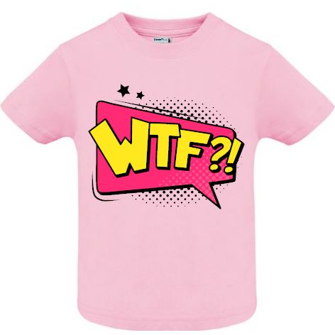 Tricou copii - Comic WTF?!, 100% bumbac diverse culori, imprimat digital cu o exclamație desprinsă din benzile desenate. Tricou copii - Comic WTF?!