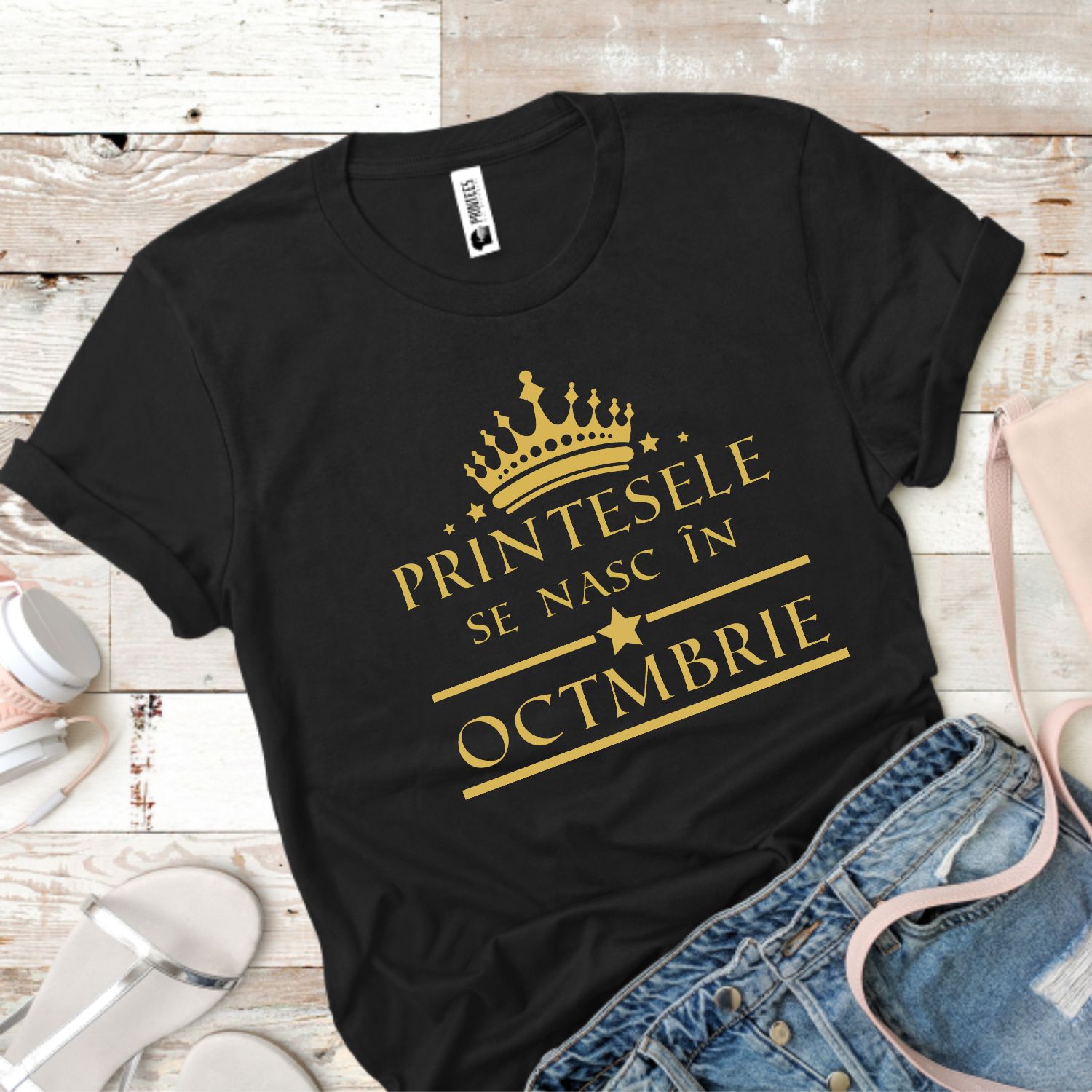 Tricou damă - Prințesele se nasc în octombrie