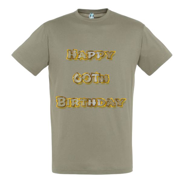 Surprindeți prietenul sau ruda care împlinește 60 de ani purtând un tricou de bărbat prin care să-i urezi: Happy 60th Birthday. Tricou bărbat - Happy 60th Birthday