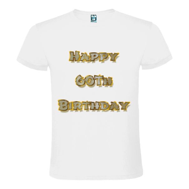 Surprindeți prietenul sau ruda care împlinește 60 de ani purtând un tricou de bărbat prin care să-i urezi: Happy 60th Birthday. Tricou bărbat - Happy 60th Birthday