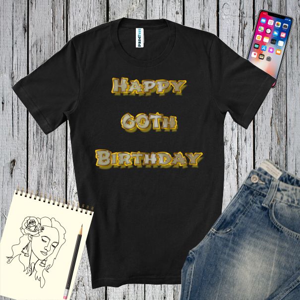 Surprindeți prietenul sau ruda care împlinește 60 de ani purtând un tricou de bărbat prin care să-i urezi: Happy 60th Birthday. Tricou bărbat - Happy 60th Birthday