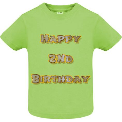 Dacă mergi la petrecerea unui prieten care împlinește 2 ani, surprinde pe toată lumea purtând un tricou pentru copii cu mesajul: Happy 2nd Birthday! Tricou copii - Happy 2nd Birthday