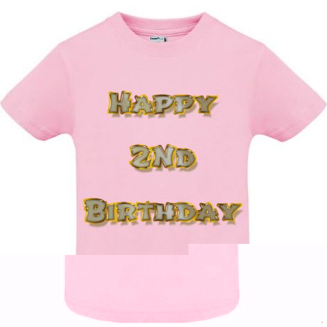 Dacă mergi la petrecerea unui prieten care împlinește 2 ani, surprinde pe toată lumea purtând un tricou pentru copii cu mesajul: Happy 2nd Birthday! Tricou copii - Happy 2nd Birthday
