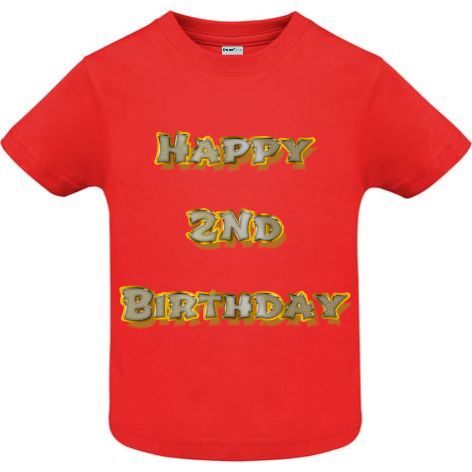 Dacă mergi la petrecerea unui prieten care împlinește 2 ani, surprinde pe toată lumea purtând un tricou pentru copii cu mesajul: Happy 2nd Birthday! Tricou copii - Happy 2nd Birthday
