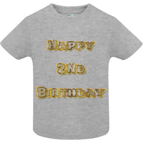 Dacă mergi la petrecerea unui prieten care împlinește 2 ani, surprinde pe toată lumea purtând un tricou pentru copii cu mesajul: Happy 2nd Birthday! Tricou copii - Happy 2nd Birthday