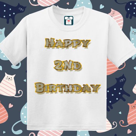 Dacă mergi la petrecerea unui prieten care împlinește 2 ani, surprinde pe toată lumea purtând un tricou pentru copii cu mesajul: Happy 2nd Birthday! Tricou copii - Happy 2nd Birthday