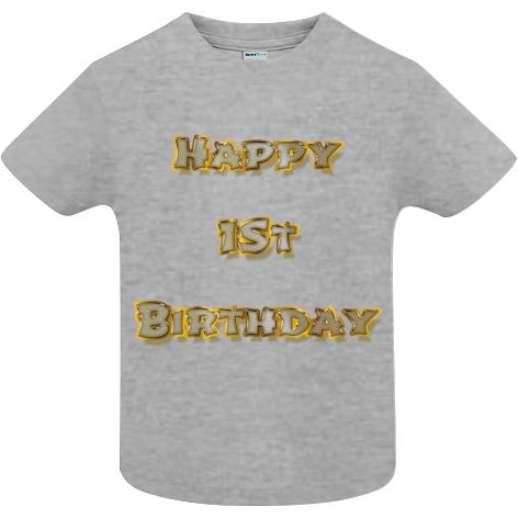 Dacă mergi la petrecerea unui prieten care împlinește 1 an, surprinde pe toată lumea purtând un tricou pentru copii cu mesajul: Happy 1st Birthday! Tricou copii - Happy 1st Birthday