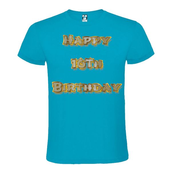 Surprindeți prietenul sau ruda care împlinește 16 de ani purtând un tricou de bărbat prin care să-i urezi: Happy 16th Birthday. Tricou bărbat - Happy 16th Birthday