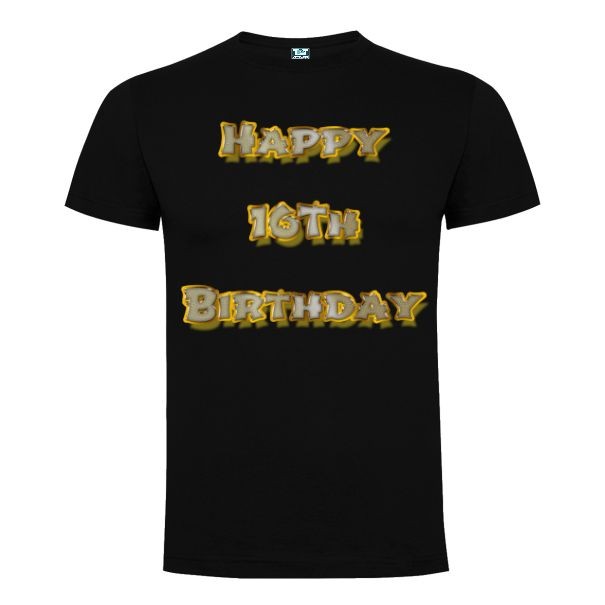 Surprindeți prietenul sau ruda care împlinește 16 de ani purtând un tricou de bărbat prin care să-i urezi: Happy 16th Birthday. Tricou bărbat - Happy 16th Birthday