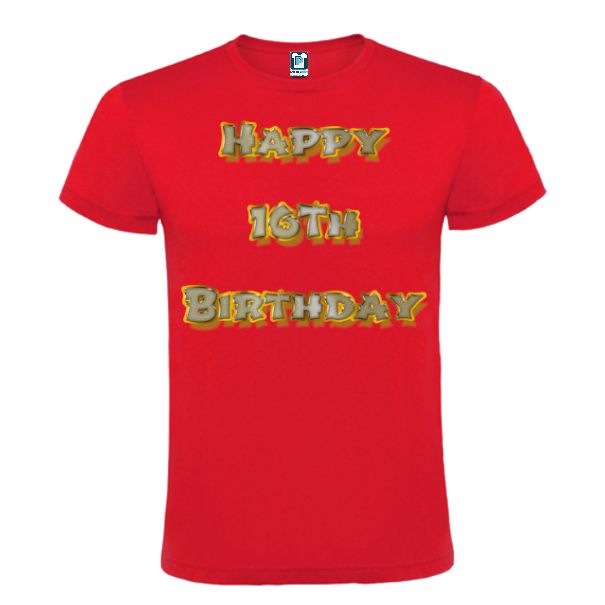 Surprindeți prietenul sau ruda care împlinește 16 de ani purtând un tricou de bărbat prin care să-i urezi: Happy 16th Birthday. Tricou bărbat - Happy 16th Birthday