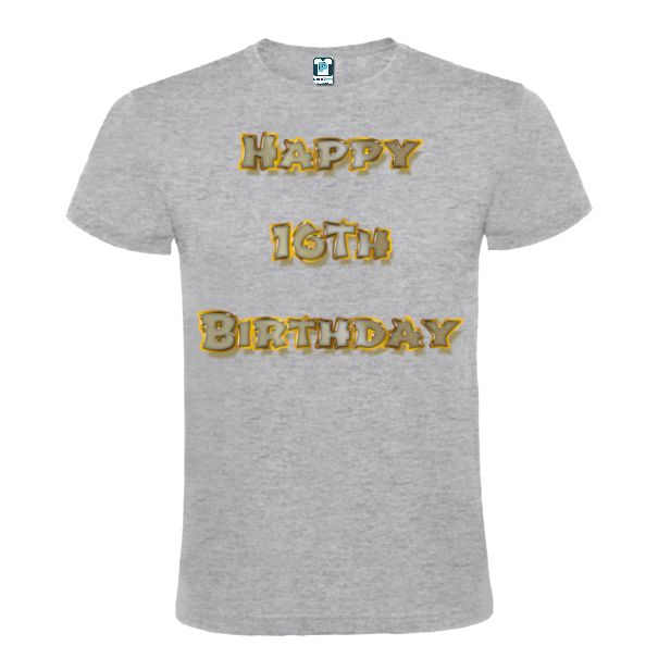 Surprindeți prietenul sau ruda care împlinește 16 de ani purtând un tricou de bărbat prin care să-i urezi: Happy 16th Birthday. Tricou bărbat - Happy 16th Birthday