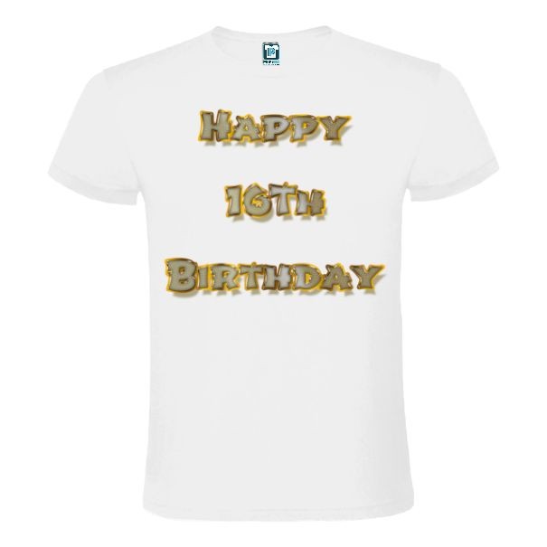Surprindeți prietenul sau ruda care împlinește 16 de ani purtând un tricou de bărbat prin care să-i urezi: Happy 16th Birthday. Tricou bărbat - Happy 16th Birthday