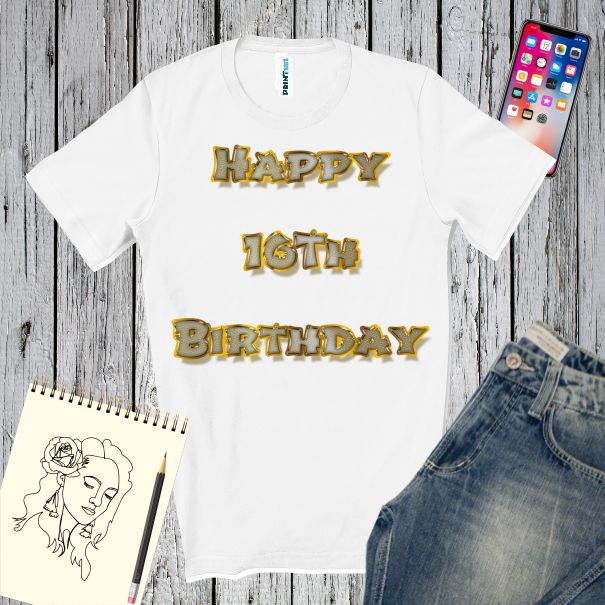Surprindeți prietenul sau ruda care împlinește 16 de ani purtând un tricou de bărbat prin care să-i urezi: Happy 16th Birthday. Tricou bărbat - Happy 16th Birthday