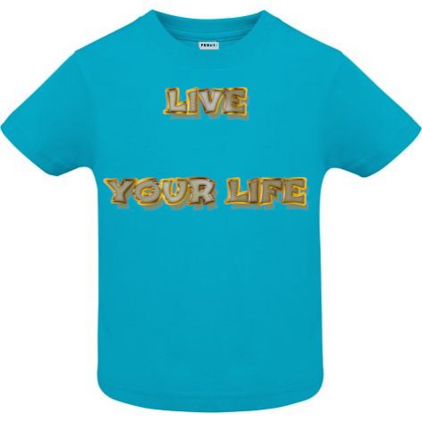 Tricou din bumbac pentru copii imprimat cu un mesaj care să te motiveze: Live your Life! Tricou copii - Live Your Life