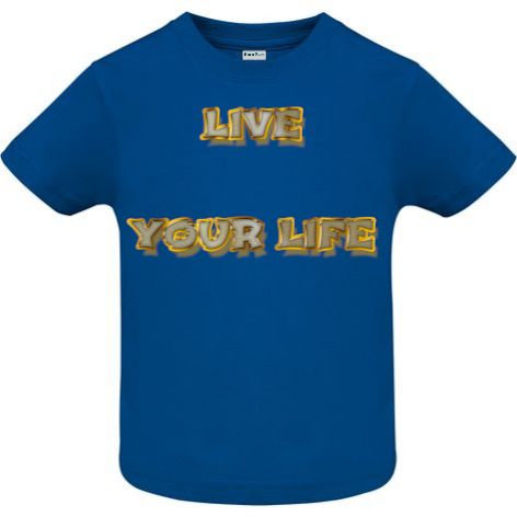 Tricou din bumbac pentru copii imprimat cu un mesaj care să te motiveze: Live your Life! Tricou copii - Live Your Life