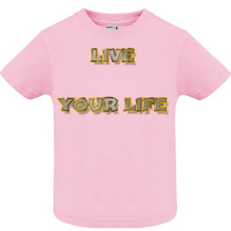 Tricou din bumbac pentru copii imprimat cu un mesaj care să te motiveze: Live your Life! Tricou copii - Live Your Life