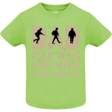 În cinstea taților cu istoric militar propunem un tricou de copii cu mesajul: Dad, The Man, The Mith, The Legend. Tricou copii - Dad the Man
