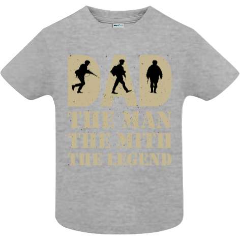 În cinstea taților cu istoric militar propunem un tricou de copii cu mesajul: Dad, The Man, The Mith, The Legend. Tricou copii - Dad the Man
