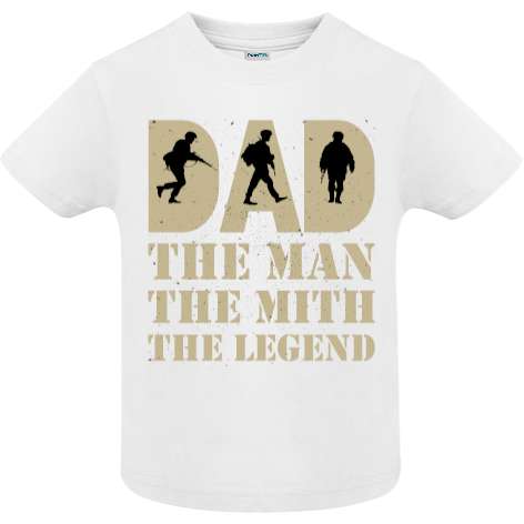 În cinstea taților cu istoric militar propunem un tricou de copii cu mesajul: Dad, The Man, The Mith, The Legend. Tricou copii - Dad the Man