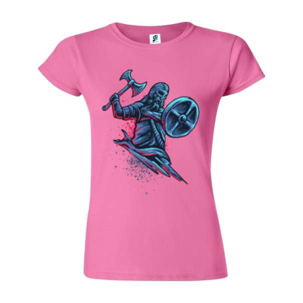 Tricou de damă 100% bumbac imprimat digital cu grafică reprezentând un războinic viking Tricou damă - Războinic Viking