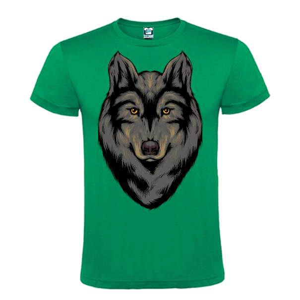 Tricou de bărbat 100% bumbac imprimat digital cu grafică reprezentând un lup negru Tricou bărbat - Lup negru