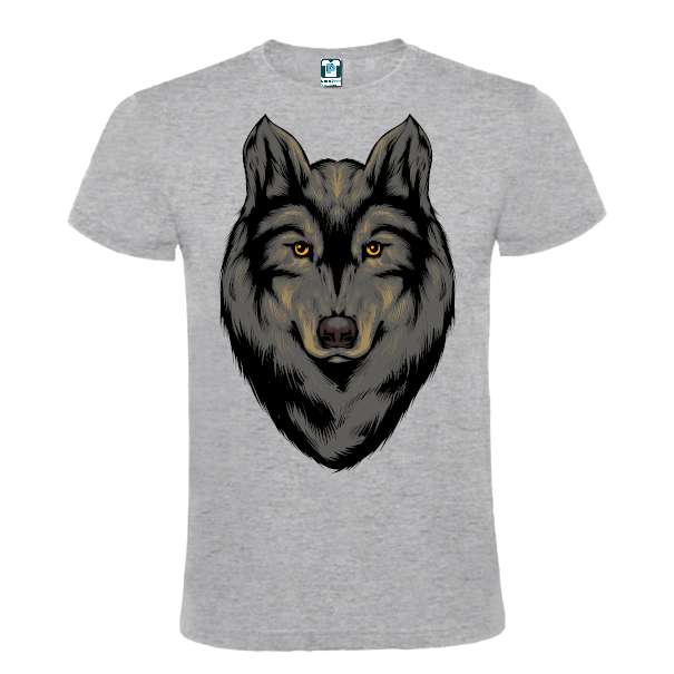 Tricou de bărbat 100% bumbac imprimat digital cu grafică reprezentând un lup negru Tricou bărbat - Lup negru