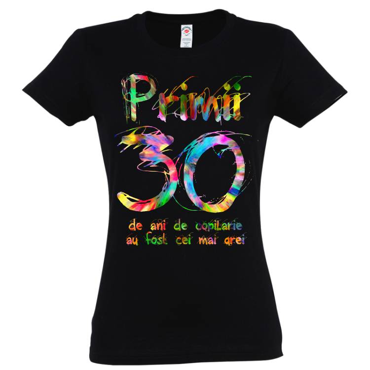 Dacă te simți și te porți ca un copil la orice vârstă, acest tricou de damă te va ajura să explici celorlalți de ce te comporți copilărește după primii 30 de ani... Tricou damă - Primii 30 de ani