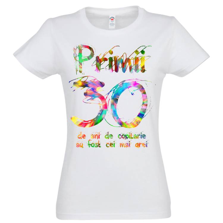 Dacă te simți și te porți ca un copil la orice vârstă, acest tricou de damă te va ajura să explici celorlalți de ce te comporți copilărește după primii 30 de ani... Tricou damă - Primii 30 de ani