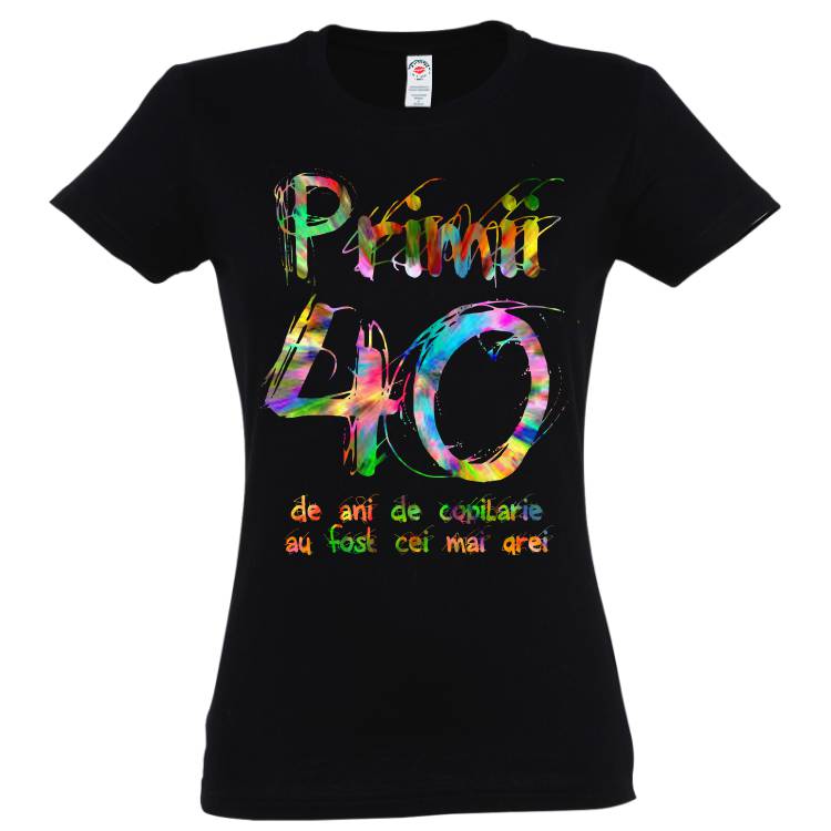 Dacă te simți și te porți ca un copil la orice vârstă, acest tricou de damă te va ajura să explici celorlalți de ce te comporți copilărește după primii 40 de ani... Tricou damă - Primii 40 de ani