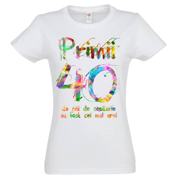 Dacă te simți și te porți ca un copil la orice vârstă, acest tricou de damă te va ajura să explici celorlalți de ce te comporți copilărește după primii 40 de ani... Tricou damă - Primii 40 de ani