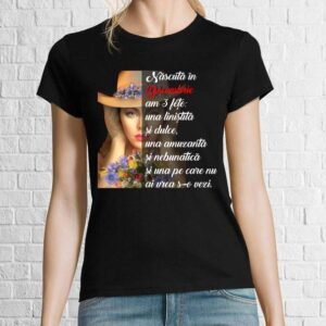 Tricou negru damă - Născută în decembrie