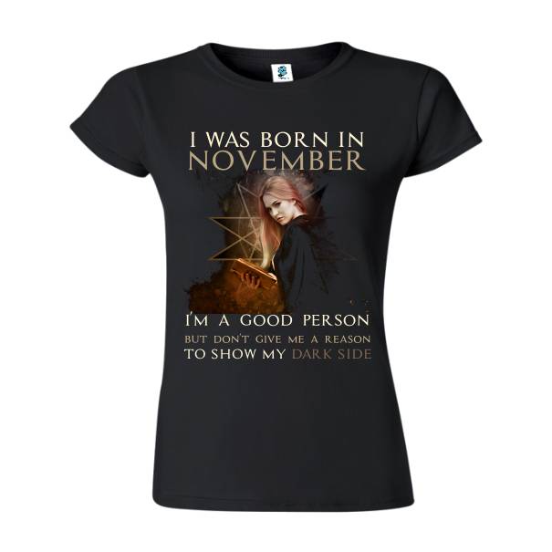 Tricou negru damă - Born in November